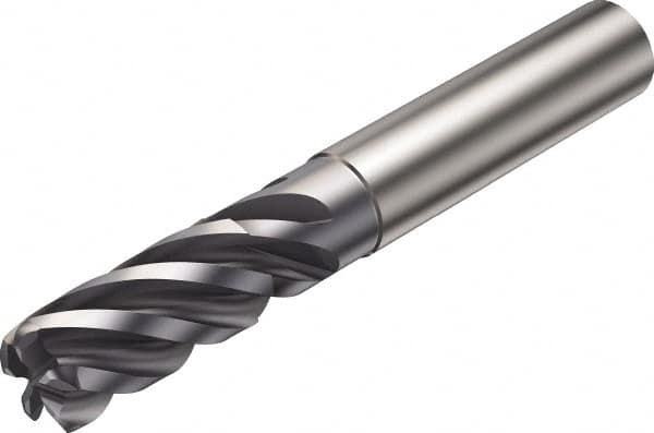 Sandvik Coromant - 8mm, 5 Flute, Solid Carbide, 1mm Corner Chamfer End Mill - 63mm OAL, 38° Helix, Right Hand Flute, 18mm LOC, Right Hand Cut - Exact Tooling