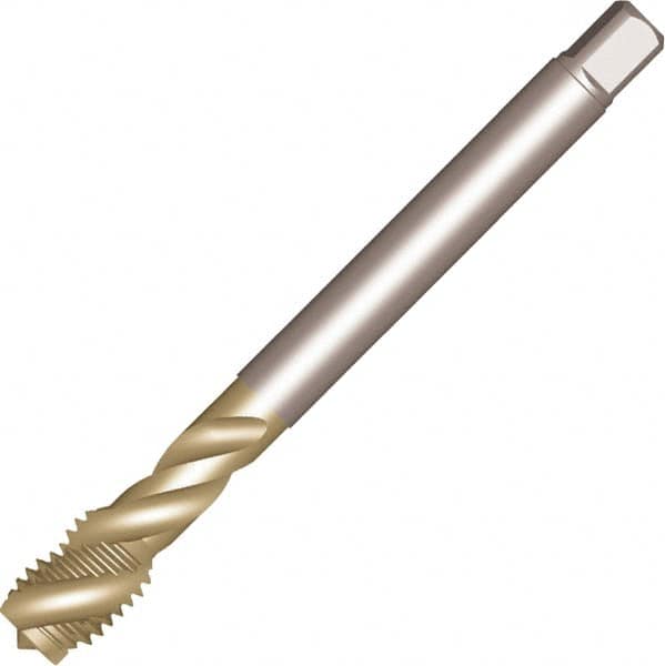 Sandvik Coromant - MF8x0.75 MF 3 Flute 6H Spiral Flute Tap - High Speed Steel, Uncoated, 80mm OAL, Right Hand Thread, Series CoroTap 300 - Exact Tooling