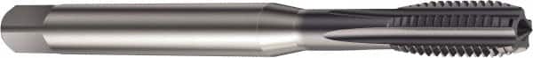 Sandvik Coromant - 1/4-20 UNC 2BX 5 Flute TiAlN Finish High Speed Steel Straight Flute Machine Tap - Right Hand Thread, 80mm OAL, 15.6mm Thread Length - Exact Tooling