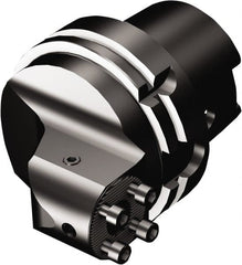 Sandvik Coromant - 32;63 System Size, HSK63T;HSK63A Taper, Modular Tool Holding System Adapter - 76mm Projection, 62mm Body Diam, 108.2mm OAL, Through Coolant - Exact Tooling