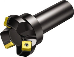 Sandvik Coromant - 40mm Cut Diam, 32mm Arbor Hole, 6mm Max Depth of Cut, 45° Indexable Chamfer & Angle Face Mill - 4 Inserts, 345R-13T5 Insert, Right Hand Cut, Series CoroMill 345 - Exact Tooling