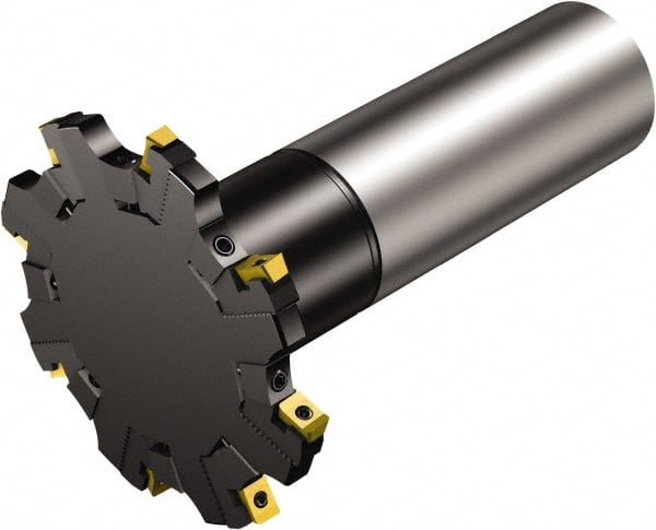 Sandvik Coromant - 42 Connection, 97mm Cutter Diam, 1.6535" Hole Diam, 8 Tooth Indexable Slotting Cutter - R331.52..Axx..L Toolholder, N331.1A-08 Insert, Right Hand Cutting Direction - Exact Tooling