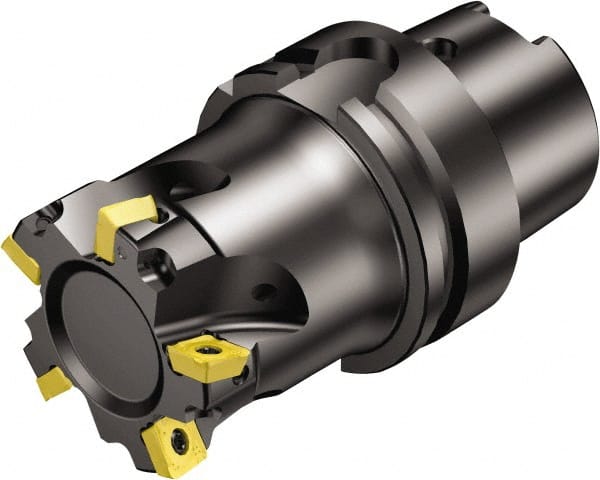 Sandvik Coromant - 5 Inserts, 50mm Cut Diam, 63mm Arbor Diam, 5.5mm Max Depth of Cut, Indexable Square-Shoulder Face Mill - 127mm High, 490R-08T308 Insert Compatibility, Through Coolant, Series CoroMill 490 - Exact Tooling