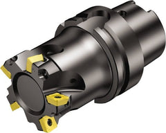 Sandvik Coromant - 8 Inserts, 80mm Cut Diam, 63mm Arbor Diam, 5.5mm Max Depth of Cut, Indexable Square-Shoulder Face Mill - 102mm High, 490R-08T308 Insert Compatibility, Through Coolant, Series CoroMill 490 - Exact Tooling