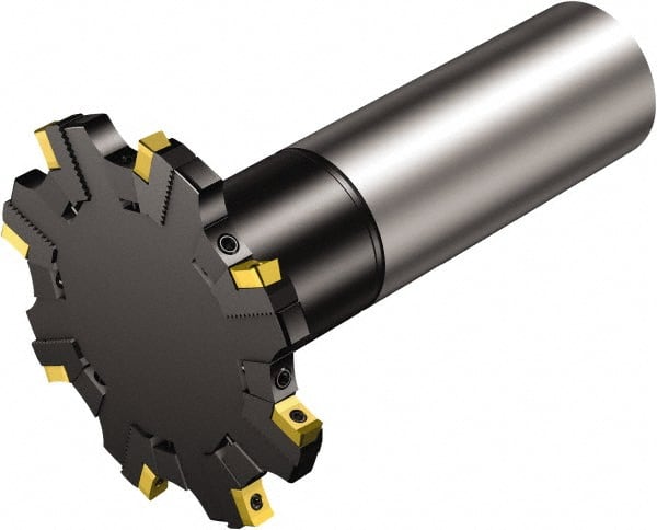 Sandvik Coromant - 42 Connection, 97mm Cutter Diam, 1.6535" Hole Diam, 8 Tooth Indexable Slotting Cutter - R331.52..Axx..R Toolholder, N331.1A-08 Insert, Right Hand Cutting Direction - Exact Tooling