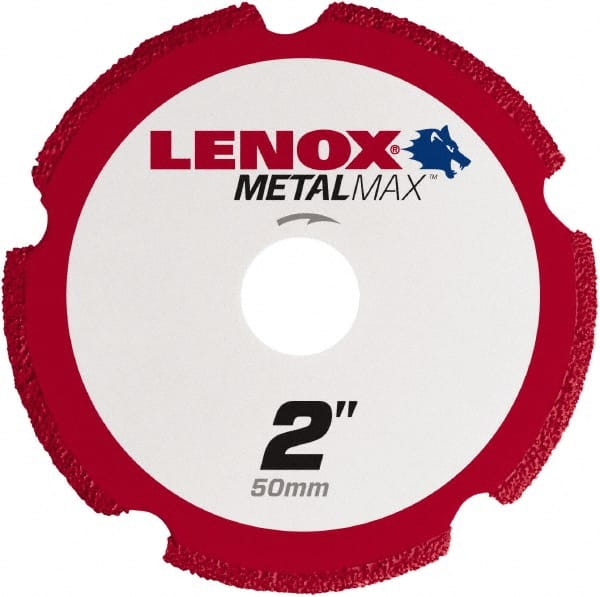 Lenox - 2" 40/50 Grit Diamond Cutoff Wheel - 0.05" Thick, 3/8" Arbor, 30,500 Max RPM, Use with Die Grinders - Exact Tooling