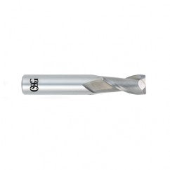 1/2 Dia. x 3 Overall Length 2-Flute .060 C/R Solid Carbide SE End Mill-Round Shank-Center Cutting-Uncoated - Exact Tooling