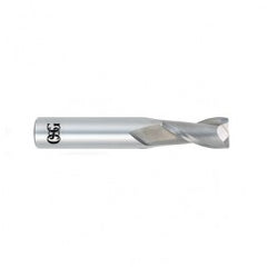 1/2 Dia. x 3 Overall Length 2-Flute .060 C/R Solid Carbide SE End Mill-Round Shank-Center Cutting-Uncoated - Exact Tooling