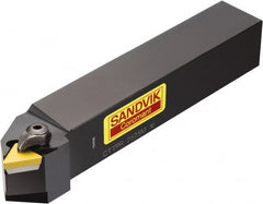 Sandvik Coromant - CTTPR/L, Right Hand Cut, 30° Lead Angle, 20mm Shank Height x 20mm Shank Width, Positive Rake Indexable Turning Toolholder - 125mm OAL, TPUN 16 03 08, TPU 322 Insert Compatibility, Series T-Max S - Exact Tooling