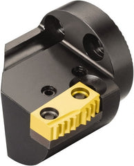 Sandvik Coromant - Right Hand Cut, 40mm Shank Width x 40mm Shank Height Indexable Threading Toolholder - 48mm OAL, R166.39L-24.. Insert Compatibility, R566.39KF Toolholder, Series T-Max Twin-Lock - Exact Tooling