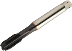 Sandvik Coromant - M8x1.25 Metric 6HX 4 Flute TiAlN Finish High Speed Steel Straight Flute Machine Tap - Right Hand Thread, 91.7mm OAL, 18.1mm Thread Length - Exact Tooling