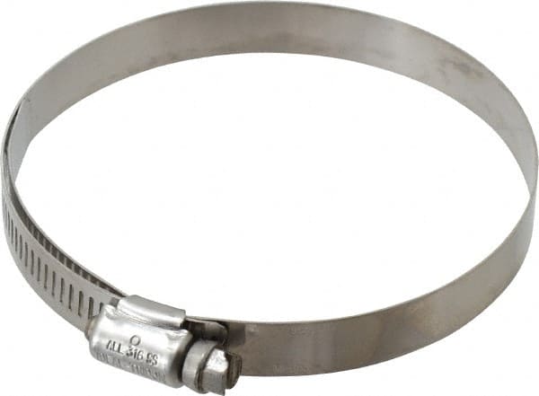 IDEAL TRIDON - SAE Size 56, 3-1/16 to 4" Diam, Stainless Steel Lined Worm Drive Clamp - Material Grade 316 - Exact Tooling