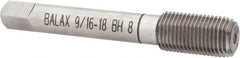 Balax - 9/16-18 UNF H8 Thread Limit Bottoming Thread Forming Tap - High Speed Steel, Bright Finish, 3-19/32" OAL, 1" Thread Length, Right Hand Thread, Series BXB - Exact Tooling
