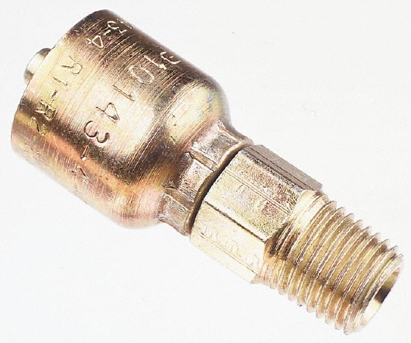 Parker - 1-1/4-11-1/2 Male NPTF Steel Hydraulic Hose Male Rigid Fitting - 5,000 psi, -20 Hose Size, 1 1/4" Hose Diam, Series 43 - Exact Tooling