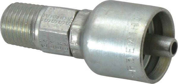 Parker - 1/4-18 Male NPTF Steel Hydraulic Hose Male Rigid Fitting - 12,000 psi, -4 Hose Size, 1/4" Hose Diam, Series 43 - Exact Tooling
