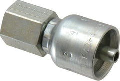 Parker - 1/4-18 NPTF Steel Hydraulic Hose Female Rigid Fitting - -4 Hose Size, 1/4" Hose Diam, Series 43 - Exact Tooling