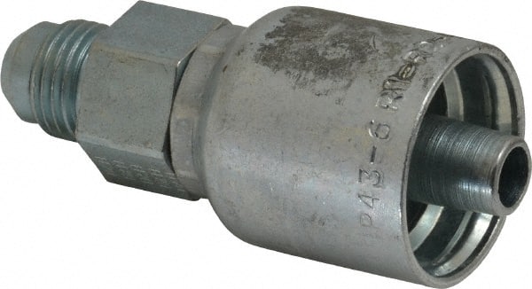 Parker - 9/16-18 Male JIC 37D Flare Steel Hydraulic Hose Male Rigid Fitting - -6 Hose Size, 3/8" Hose Diam, Series 43 - Exact Tooling