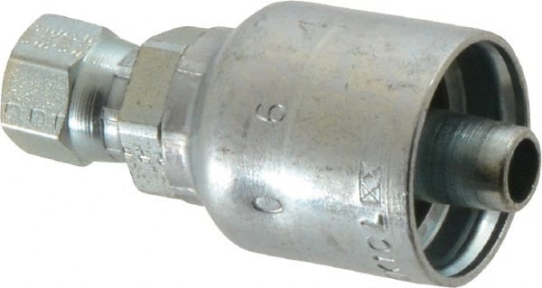 Parker - 1/4 Thread Hydraulic Hose Fitting - -6 Hose Size, 3/8" Hose Diam - Exact Tooling