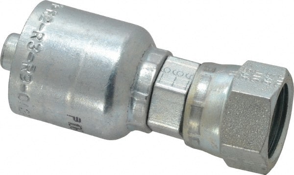 Parker - 1/2 Thread Hydraulic Hose Fitting - -6 Hose Size, 3/8" Hose Diam - Exact Tooling