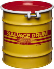 Made in USA - 10 Gallon Cylindrical Carbon Steel Open Head Drum - 17" High x 14" Diam - Exact Tooling