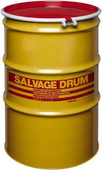 Made in USA - 85 Gallon Cylindrical Carbon Steel Open Head Drum - 37" High x 26" Diam - Exact Tooling