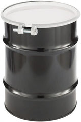 Made in USA - 10 Gallon Cylindrical Carbon Steel Open Head Drum - 17" High x 14" Diam - Exact Tooling