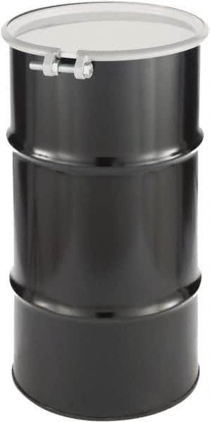Made in USA - 16 Gallon Cylindrical Carbon Steel Open Head Drum - 27" High x 14" Diam - Exact Tooling