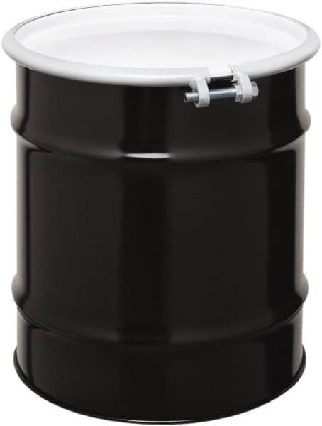 Made in USA - 20 Gallon Cylindrical Carbon Steel Open Head Drum - 19-1/4" High x 18-1/4" Diam - Exact Tooling