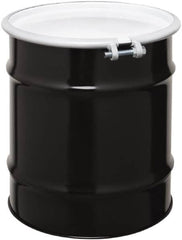 Made in USA - 20 Gallon Cylindrical Carbon Steel Open Head Drum - 19-1/4" High x 18-1/4" Diam - Exact Tooling