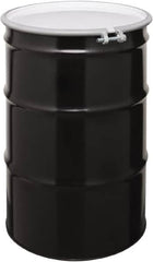 Made in USA - 55 Gallon Cylindrical Carbon Steel Open Head Drum - 33" High x 22-1/2" Diam - Exact Tooling