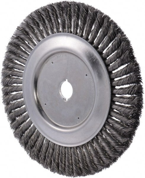Weiler - 10" OD, 1" Arbor Hole, Knotted Wheel Brush - 0.016" Filament Diam - Exact Tooling