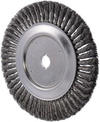 Weiler - 10" OD, 1" Arbor Hole, Knotted Wheel Brush - 0.016" Filament Diam - Exact Tooling