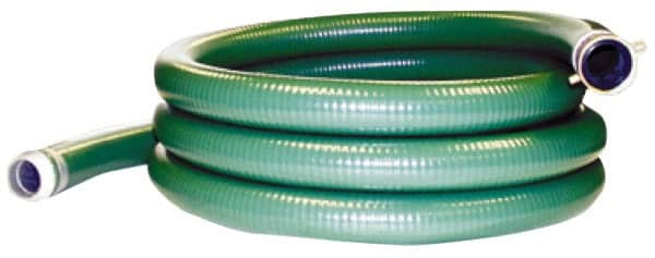 Alliance Hose & Rubber - 15 to 150°F, 2" Inside x 2.31" Outside Diam, PVC Liquid Suction & Discharge Hose - Green, 20' Long, 29 Vacuum Rating, 79 psi Working & 267 psi Brust Pressure - Exact Tooling