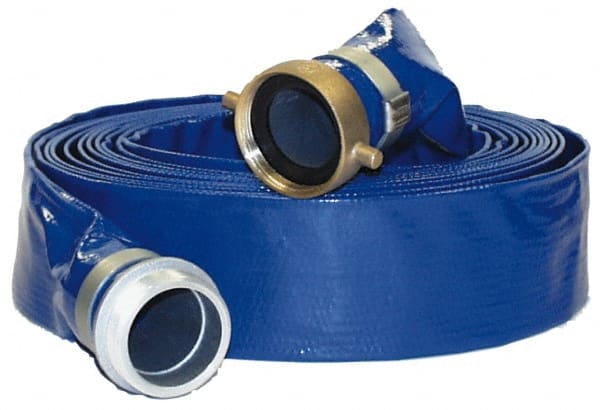 Alliance Hose & Rubber - 10 to 150°F, 2" Inside x 2.11" Outside Diam, PVC Liquid Suction & Discharge Hose - Blue, 25' Long, 60 psi Working & 180 psi Brust Pressure - Exact Tooling