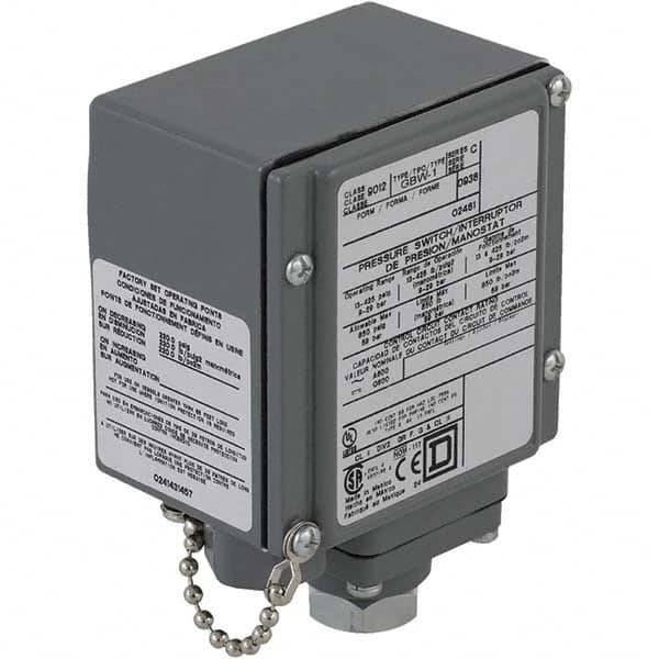 Square D - 4, 13 and 4X NEMA Rated, DPDT, 13 to 425 psi, Electromechanical Pressure and Level Switch - Exact Tooling