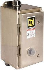 Square D - 24 Coil VAC at 60 Hz, 18 Amp, Nonreversible Enclosed Enclosure NEMA Motor Starter - 3 Phase hp: 3 at 200 VAC, 3 at 230 VAC, 5 at 460 VAC, 5 at 575 VAC, 4x Enclosure Rating - Exact Tooling