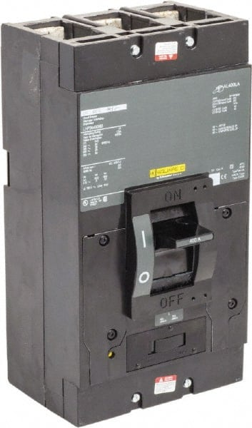 Square D - 400 Amp, 600 V, 3 Pole, Panel Mount Molded Case Circuit Breaker - Thermal Magnetic Trip, Multiple Breaking Capacity Ratings - Exact Tooling