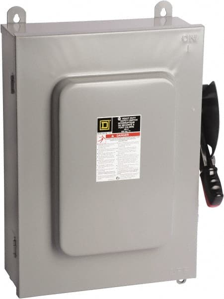 Square D - 100 Amp, 600 VAC, 6 Pole Nonfused Safety Switch - NEMA 12 & 3R, 75 hp at 600 VAC (Triple Phase), 6PST Contact Form - Exact Tooling