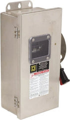 Square D - 30 Amp, 600 VAC/VDC, 3 Pole Nonfused Safety Switch - NEMA 12, 3, 3R, 4 & 4X, 10 hp at 600 VAC, 15 at 600 VDC (Single Phase), 30 hp at 600 VAC, 15 hp at 600 VDC (Triple Phase) - Exact Tooling