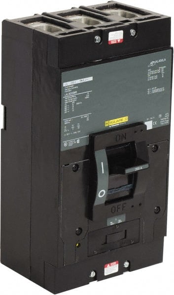Square D - 200 Amp, 600 VAC, 3 Pole, Panel Mount Molded Case Circuit Breaker - Thermal Magnetic Trip, 110mm Deep x 340mm High x 140mm Wide - Exact Tooling