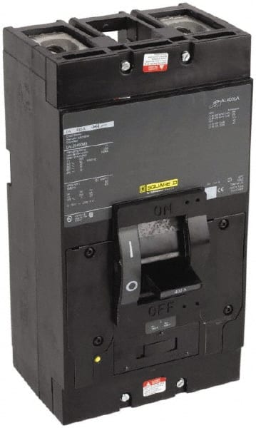 Square D - 400 Amp, 600 V, 2 Pole, Panel Mount Molded Case Circuit Breaker - Thermal Magnetic Trip, Multiple Breaking Capacity Ratings - Exact Tooling