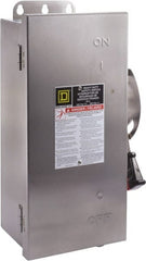 Square D - 60 Amp, 600 VAC, 600 VDC, 3 Pole Nonfused Safety Switch - NEMA 12, 3, 3R, 4 & 4X, 30 hp at 600 VAC (Single Phase), 60 hp at 600 VAC, 30 hp at 600 VDC (Triple Phase) - Exact Tooling