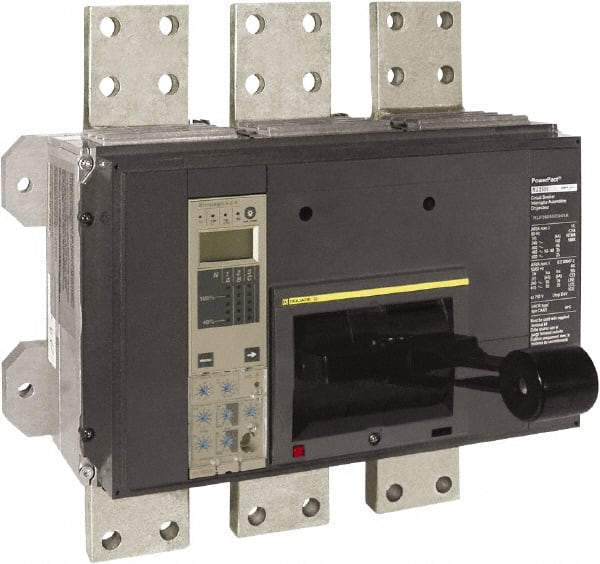 Square D - 2500 Amp, 600 VAC, 3 Pole, Panel Mount Molded Case Circuit Breaker - Electronic Trip, Multiple Breaking Capacity Ratings, 3/0 AWG - Exact Tooling