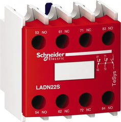 Schneider Electric - Contactor Red Auxiliary Contact Block - For Use with Size 00-2 Contactors and Size 00-2 Starters - Exact Tooling
