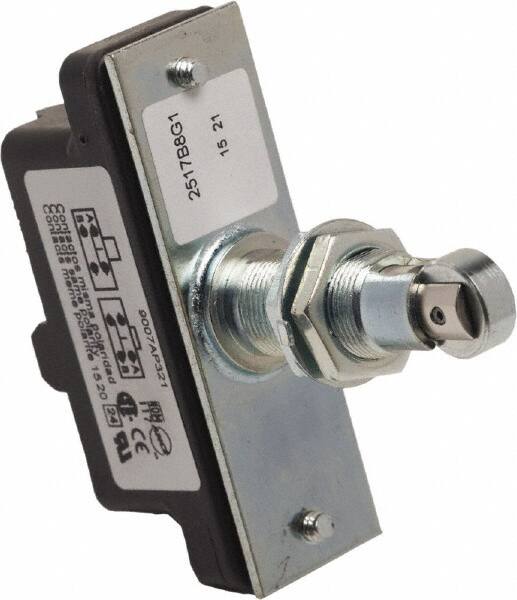 Square D - SPDT, NC/NO, 600 VAC, Screw Terminal, Roller Plunger Actuator, General Purpose Limit Switch - 1 NEMA Rating, IP20 IPR Rating, Panel Mount, 1-1/4 Lb. Operating Force - Exact Tooling