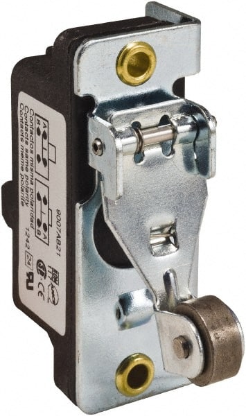 Square D - SPDT, NC/NO, 600 VAC, Screw Terminal, Roller Plunger Actuator, General Purpose Limit Switch - 1 NEMA Rating, IP20 IPR Rating, Bracket Mount, 1/2 Lb. Operating Force - Exact Tooling