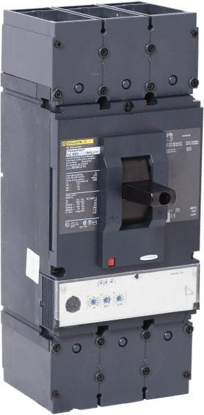 Square D - 600 Amp, 600 VAC, 3 Pole, Panel Mount Molded Case Circuit Breaker - Electronic Trip, Multiple Breaking Capacity Ratings, 2 AWG - Exact Tooling
