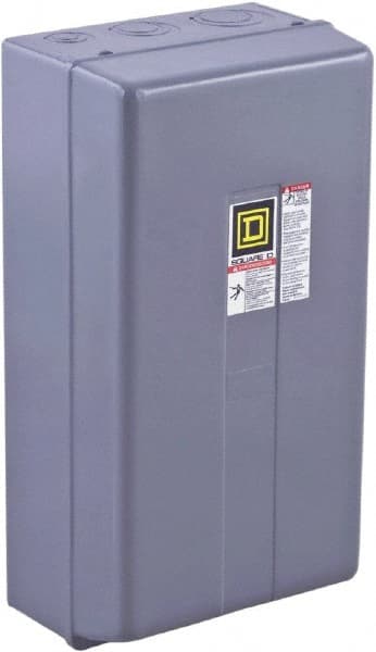 Square D - 3 Pole, 110 Coil VAC at 50 Hz and 120 Coil VAC at 60 Hz, 90 Amp NEMA Contactor - NEMA 1 Enclosure, 50 Hz at 110 VAC and 60 Hz at 120 VAC - Exact Tooling