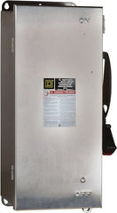 Square D - 100 Amp, 240 VAC, 250 VDC, 2 Pole Fused Safety Switch - NEMA 12, 3, 3R, 4 & 4X, 15 hp at 240 VAC, 20 hp at 250 VDC (Single Phase), 30 hp at 240 Vac, 20 hp at 250 VDC (Triple Phase), DPST Contact Form - Exact Tooling