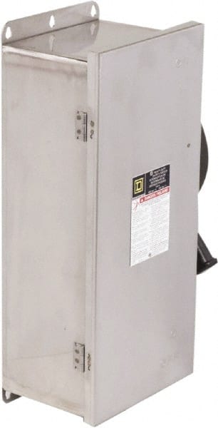 Square D - 100 Amp, 600 VAC/VDC, 3 Pole Nonfused Safety Switch - NEMA 12, 3, 3R, 4 & 4X, 40 hp at 600 VAC, 50 hp at 600 VDC (Single Phase), 100 hp at 600 VAC, 50 hp at 600 VDC (Triple Phase), ST Contact Form - Exact Tooling
